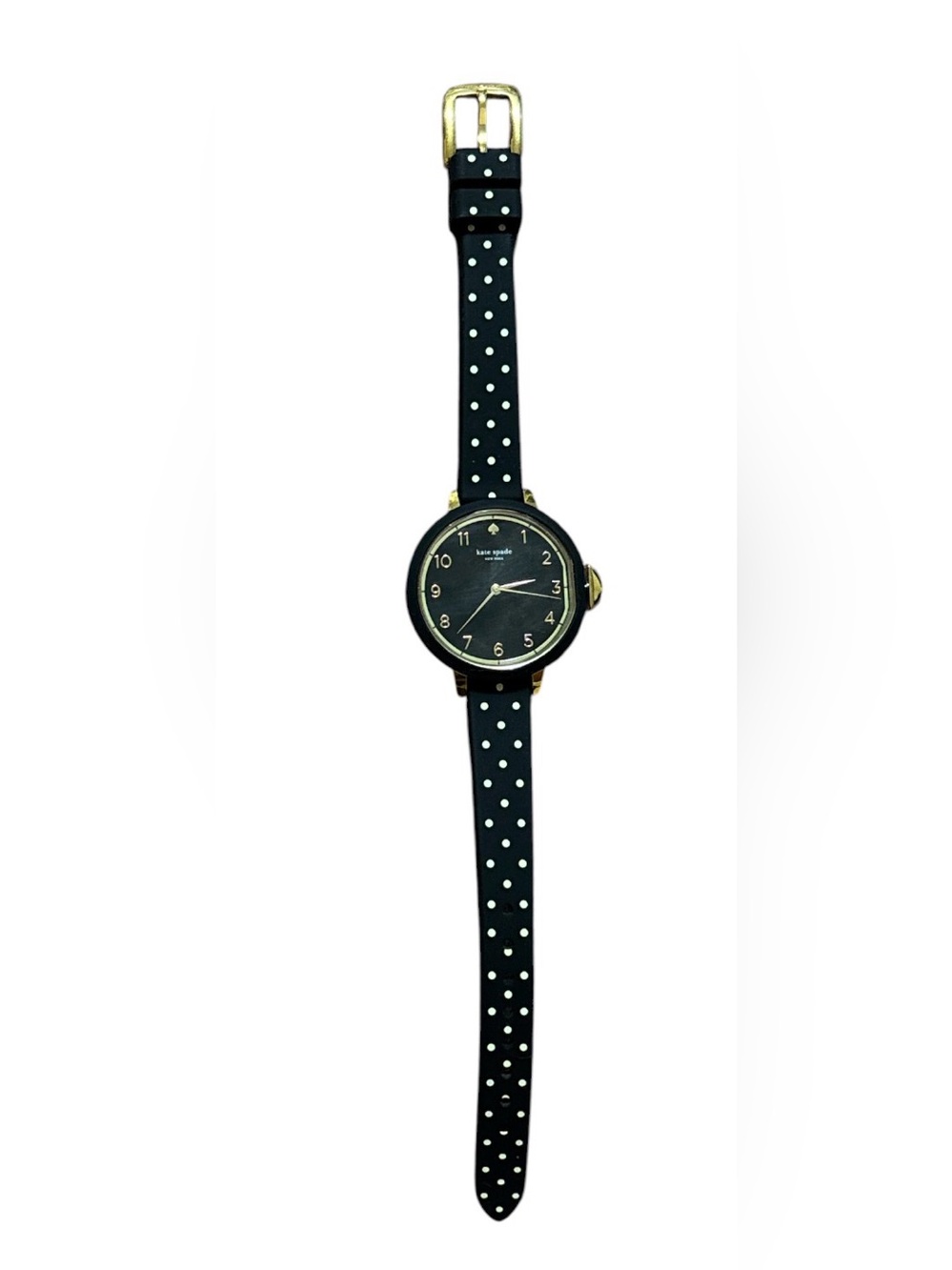 kate spade Black and White Polka Dot Silicone Strap Watch